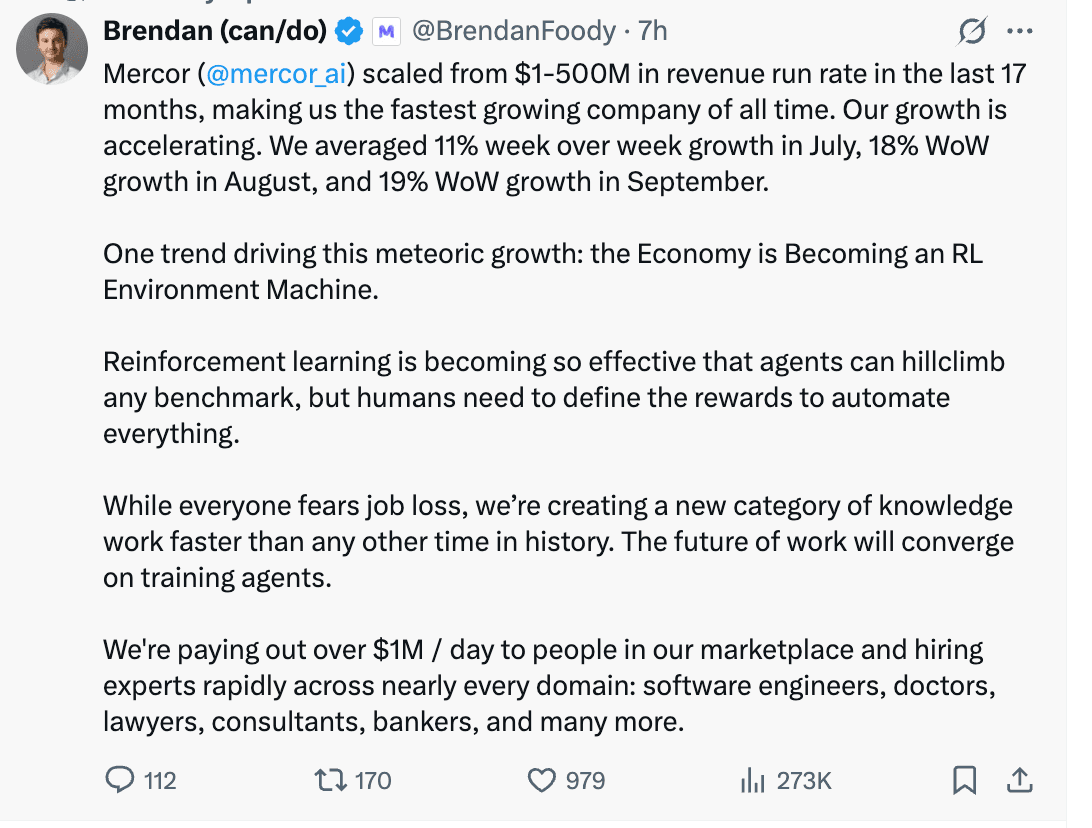 Mercor AI: Fastest Growing Company of All Time