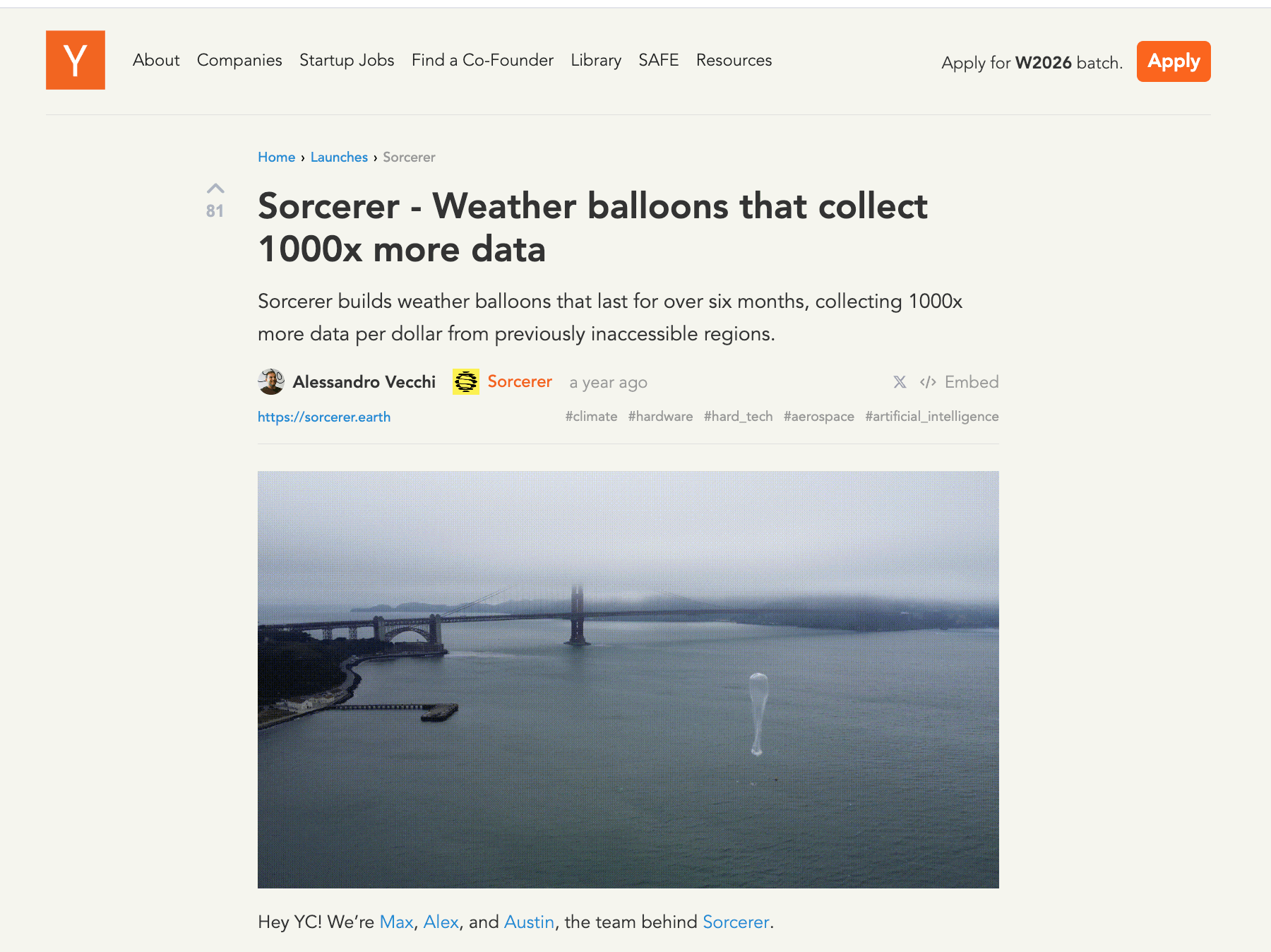 Sorcerer: Weather Balloons for Global Climate Data Revolution